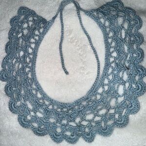 Elegant Blue Crochet Necklace lace collar